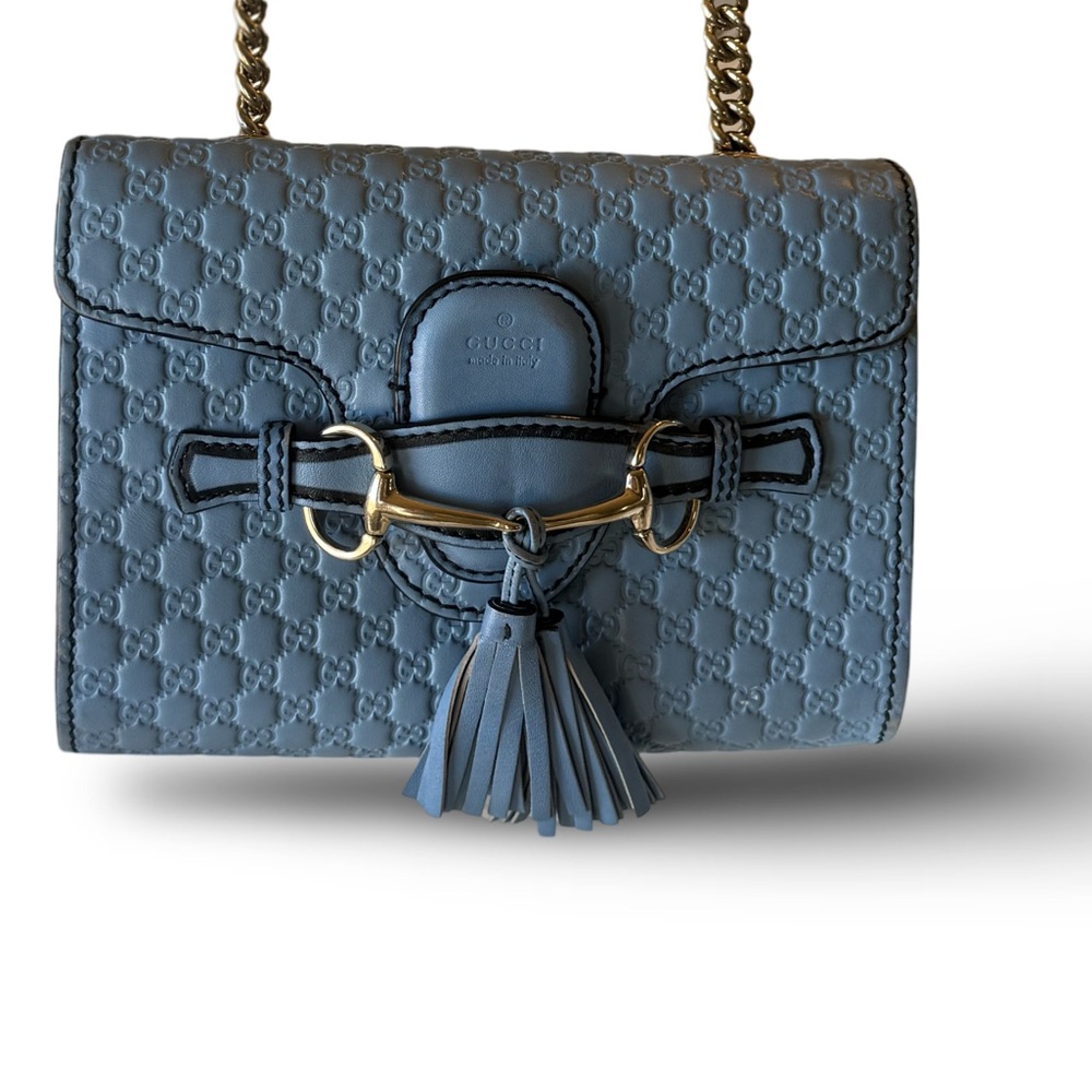 ✨💙Gucci Microguccissima Mini Emily Shoulder Bag – Powder Blue Leather💙✨